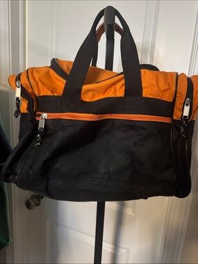 Men's Black and Orange Everyday Duffel Bag